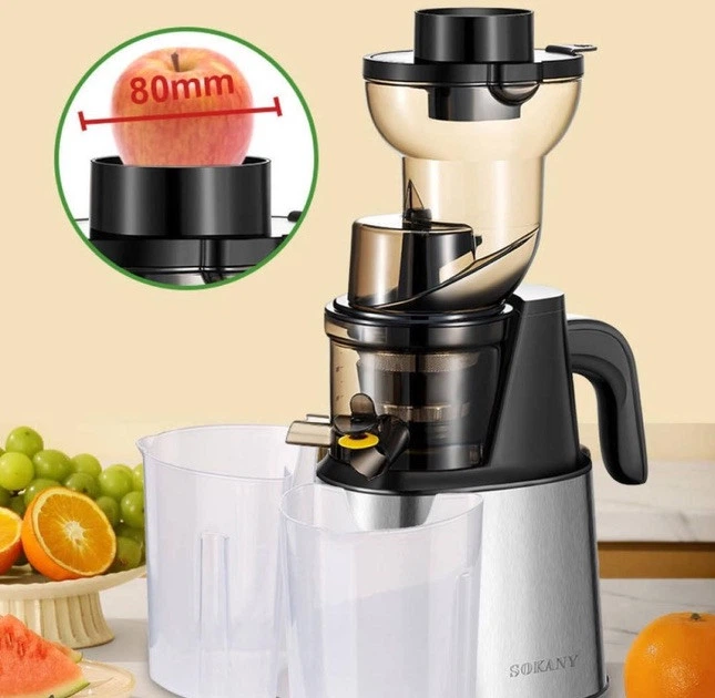 Sokany SK-01010 ხრახნიანი წვენსაწური და ნაყინის აპარატი (2 1-ში), 800ვტ, Ø80მმ, შავი/ნაცრისფერი