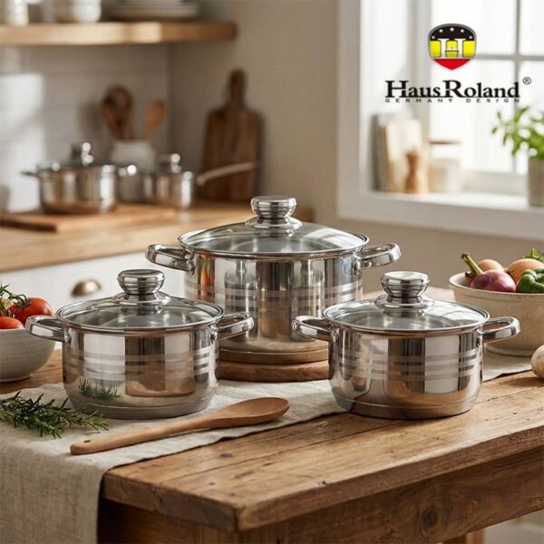 Haus Roland ქვაბების ნაკრები 3 ცალიანი 6.5 ლიტრი